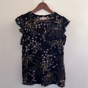 PHILOSOPHY REPUBLIC CLOTHING WOMEN BLACK SLEEVE BLOUSE